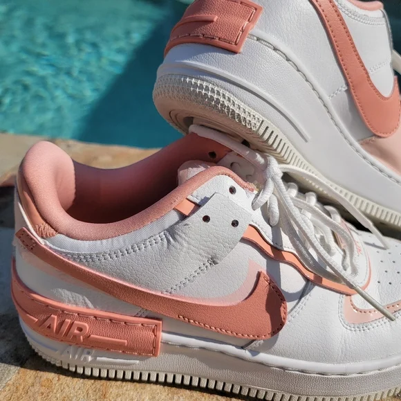 Nike Womens Air Force 1 Shadow In Washed Coral Size 8 - Picture 2 of 13